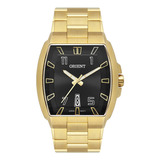 Relógio Orient Masculino Dourado Quadrado Ggss1018 Preto