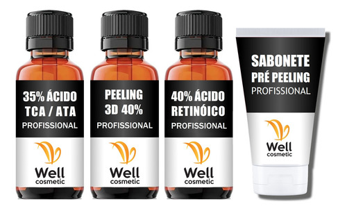 Kit Ácido Retinoico 40%+ Ácido Tca 35%+ Peeling 3d 40% Well