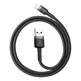 Cabo Lightning Reforçado Nylon Baseus 2m Turbo iPhone iPad