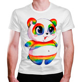Camiseta Masculina Panda Arco Iris Lgbt Lgbtqia