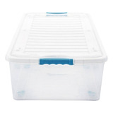 Caja Bajo Cama Organizadora Multiuso Con Ruedas 48 Lts Color Blanco