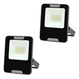 Pack 2 Reflectores Led Exterior 20 W, Luz De Día, Tecnolite Color De La Carcasa Negro Color De La Luz Luz De Día