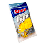 Luva Limpeza Latex Multiuso Sanro Light Forrada Amarela