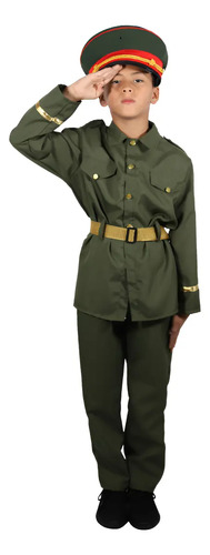 Disfraz De Cadete Militar Verde Infantil Niño