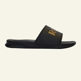 Ojotas Logo Reef Slide Ul Negro Y Dorado Unisex Envíos País