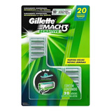 Gillette Mach3 Sensitive, Cartuchos Para Afeitar, 20 Piezas