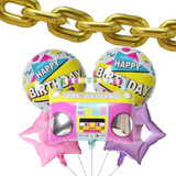 Pack 15 Globos Metalizados Estilo 80s 90s Retro Fiesta Disco