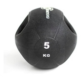 Balón Peso Con Agarre 5kg Sportfit Crossfit Pelota Medicina Color Negro