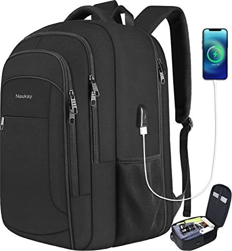 Mochila X L  Para Laptop Hasta 17  Con Puerto Usb 50l Negra