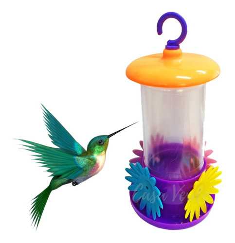 Bebedero Colibri Picaflor 4 Flores C/techo Anti Hormigas