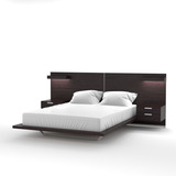 Juego De Alcoba Cama Doble 140x190 Cm Madera Maciza De Roble