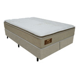 Cama Box Casal King Molas Ensacadas Elity 193cm Branco/bege Cor Bege