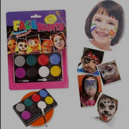 Pinta Caritas Maquillaje Lavable De 8 Colores C/u