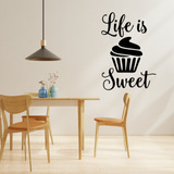 Vinilo Decorativo Pared Frases Cocina Life Is Sweet 60x40cm