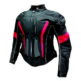 Chaqueta Con Protecciones Y Reflectiva Lona Mujer Moto Dama 