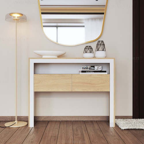 Mueble Mesa Recibidor Con Dos Puertas Diseño Moderno 