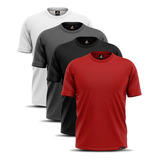 Kit 4 Camisetas Fitness Academia Treino Térmica Solar Cores