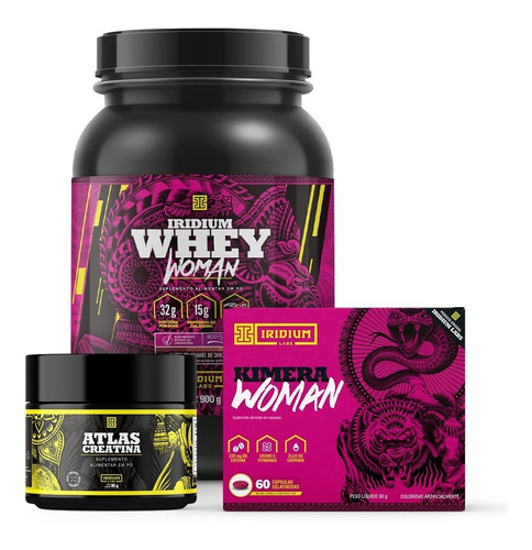 Kit Whey Protein Woman + Termogênico Kimera Woman + Crea