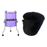 Surdo Gope Gopinho 10pol 30cm Aluminio Lilas Infantil + Capa