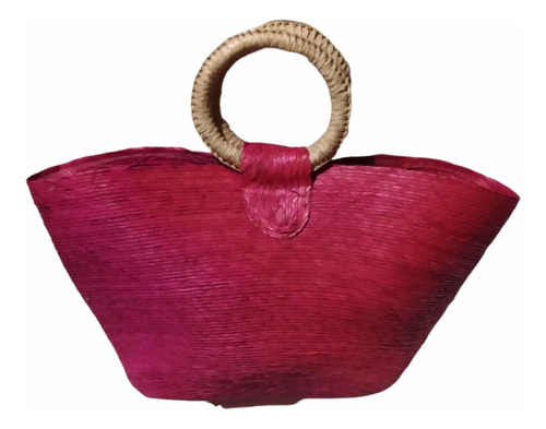 Bolsa Para Playa Mimbre Rosa