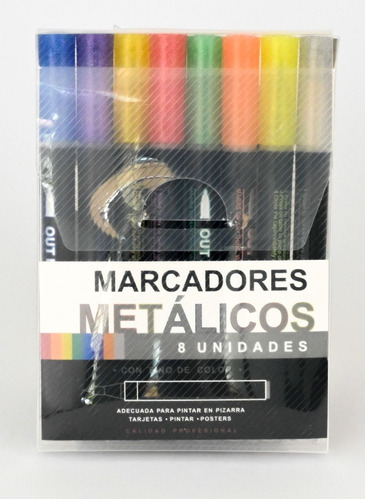 Marcadores Outliners X8 - Colores Metalicos - Nuwa