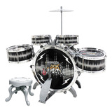 Bateria Musical Infantil Rock Party 52cm Completa Banqueta