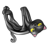 Charm Cat Black Dije De Plata Esterlina S925