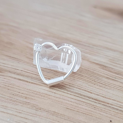 Aro Herz Argollita 10mm Corazón Cubic Plata 925