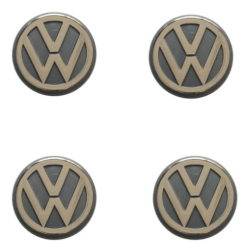 4 X Centro Llanta Tapa Rueda Volkswagen Gol Brillante 