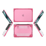 Funda Para Macbook Pro 13  A2338 M1/m2 Con Soporte Rosa