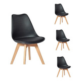 Kit 4 Cadeiras Charles Eames Wood Leda Design - Frete Grátis