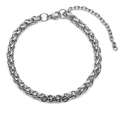 Brazalete Pulsera Hombre - Cadena Eslabon Espiga - Acero 