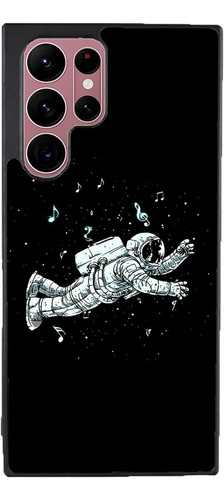 Funda Para Galaxy Astronauta Flotando Nadando Fondo Negro