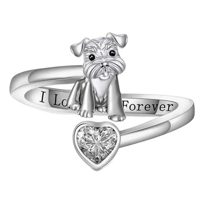 Anillo De Perro O Perrito Schnauzer. Plata 925, Joyería Fina | Meses sin interés