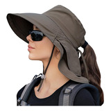 Gorro De Senderismo Y Safari Para Mujer Con Agujero Para Col