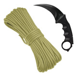 Set Camping Cuerda Paracord + Cuchillo Karambit Supervivenci