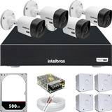 Kit 4 Câmeras Segurança Intelbras 1120b Dvr Mhdx 4ch Hd 500g