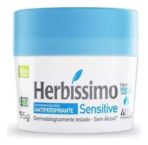 Desodorante Creme Sensitive Herbíssimo 55g Atacado