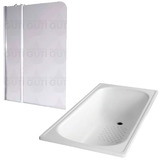 Set Baño Bañera Chapa Enlozada 160x70 Mampara Ferrum Nm02a