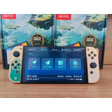 Nintendo Switch Oled Edição Especial Zelda Desbloqueado Novo Com 20 Jogos + Brinde