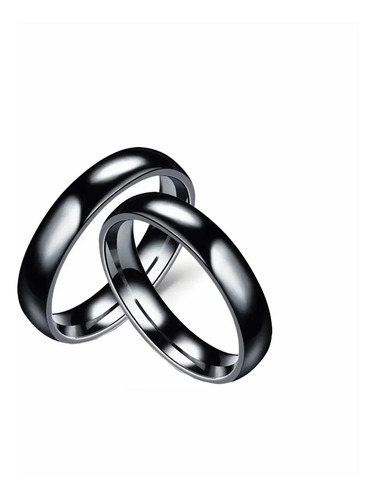 Set 2 Anillos Pareja Boda Matrimonio Titanio Negro