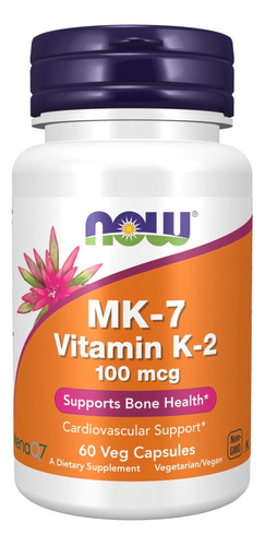 Vitamin K-2 (mk7) 100 Mcg 60 Vcaps Now Importado