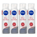 Desodorante Aero Nivea Active Dry Comfort Feminino - Kit C/4