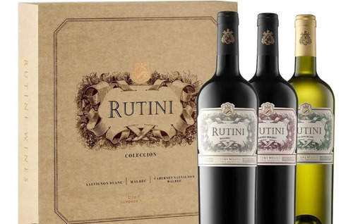 Colección Rutini 3 Botellas Malbec, Sauvigblanc Y Cab-malbec