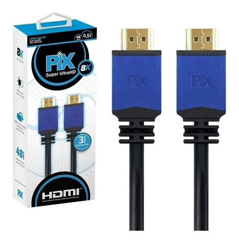 Cabo Hdmi Plus 2.1 8k Ultra Pix Hdr Dinâmico Games 1.5 Metro