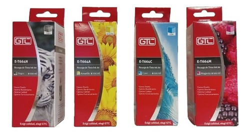 Tinta Alternativa Para Ecotank L220 T664 Calidad Premium X4