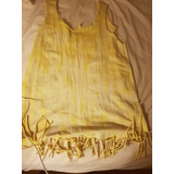 Vestido Playero De Modal Usado Amarillo Batik