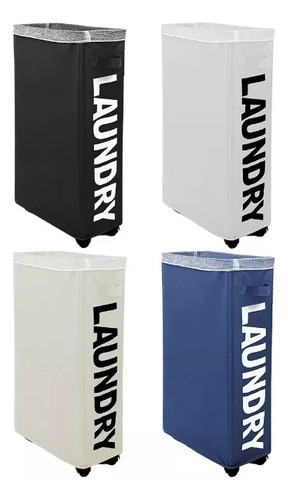 Cesto Para Ropa. Bolsa Rectangular Con Ruedas. Laundry.