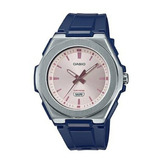 Reloj Casio Dama Modelo Lwa-300 Cara Rosa, Extensible Azul