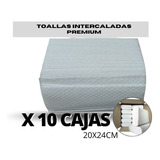 10 Cajas Toalla Intercalada Blanca Premium 20x24cm